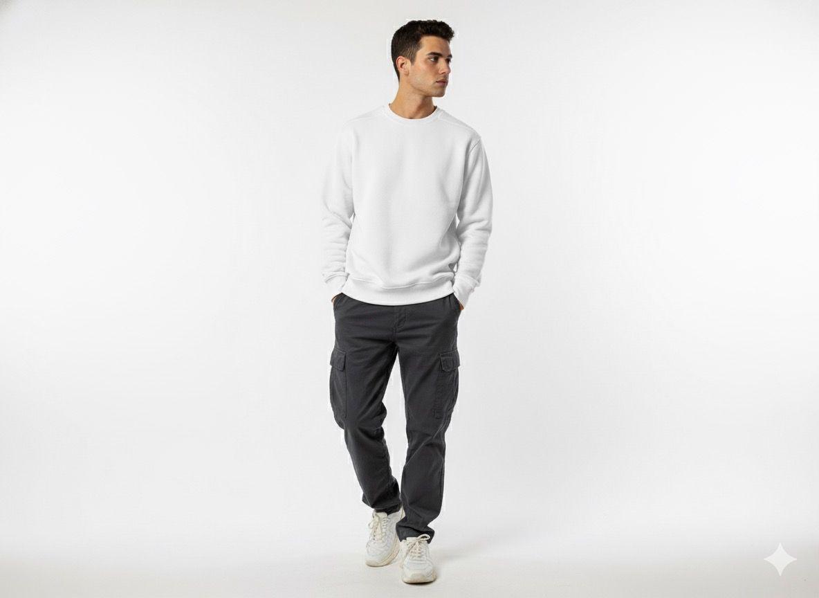 Beyaz Basic Oversize Sweatshirt