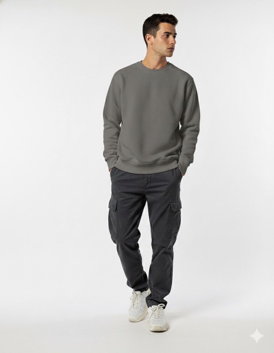 Gri Basic Oversize Sweatshirt