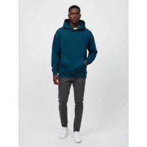 Petrol Yeşili Basic Oversize Hoodie